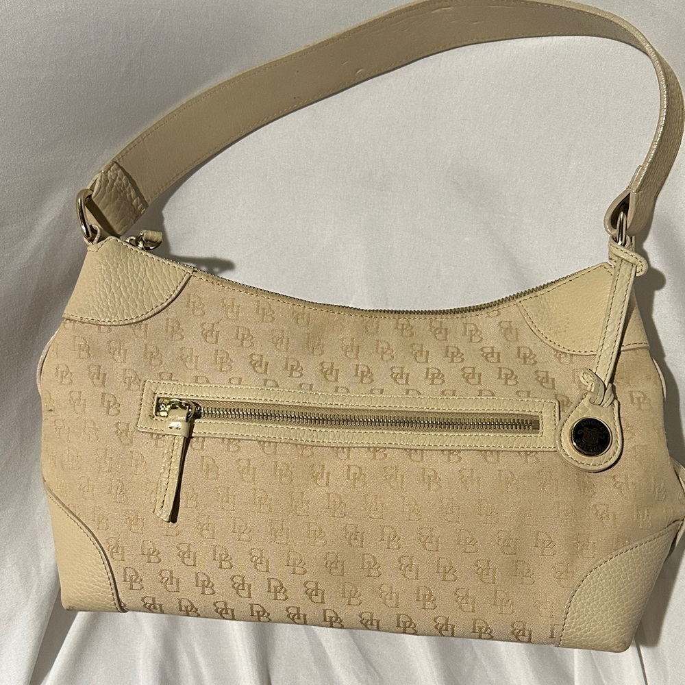 Dooney & Bourke Beige Monogram Shoulder Bag